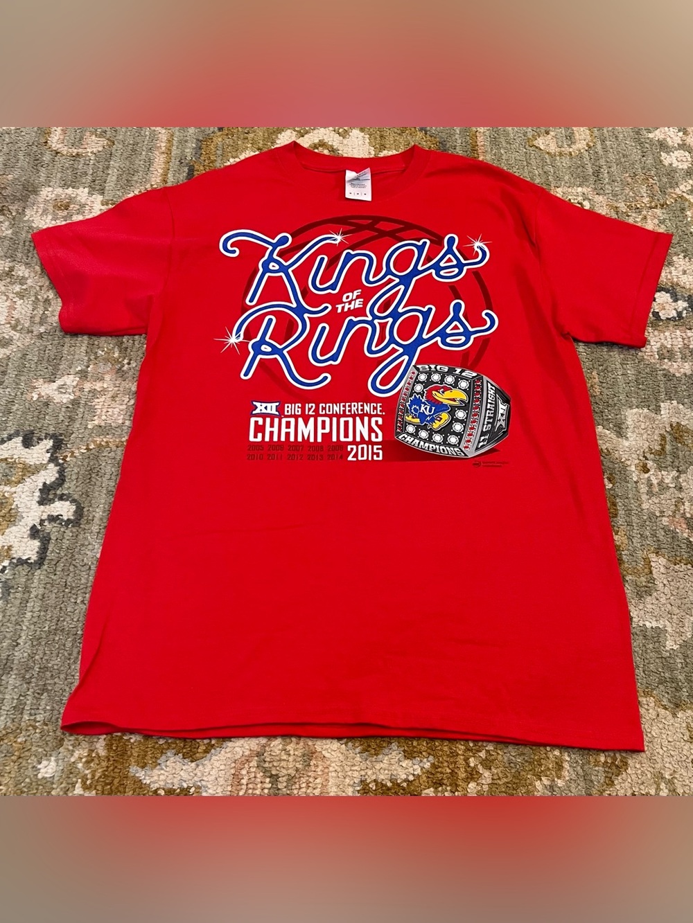 Kansas Jayhawks Kings Of‎ The Rings 2015 Men’s Size Medium Color Red